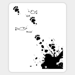 Ink Cat Tracks Sticker